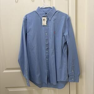 NWT Ralph Lauren Mens Button-down Long Sleeve Size Medium French Blue Light Blue